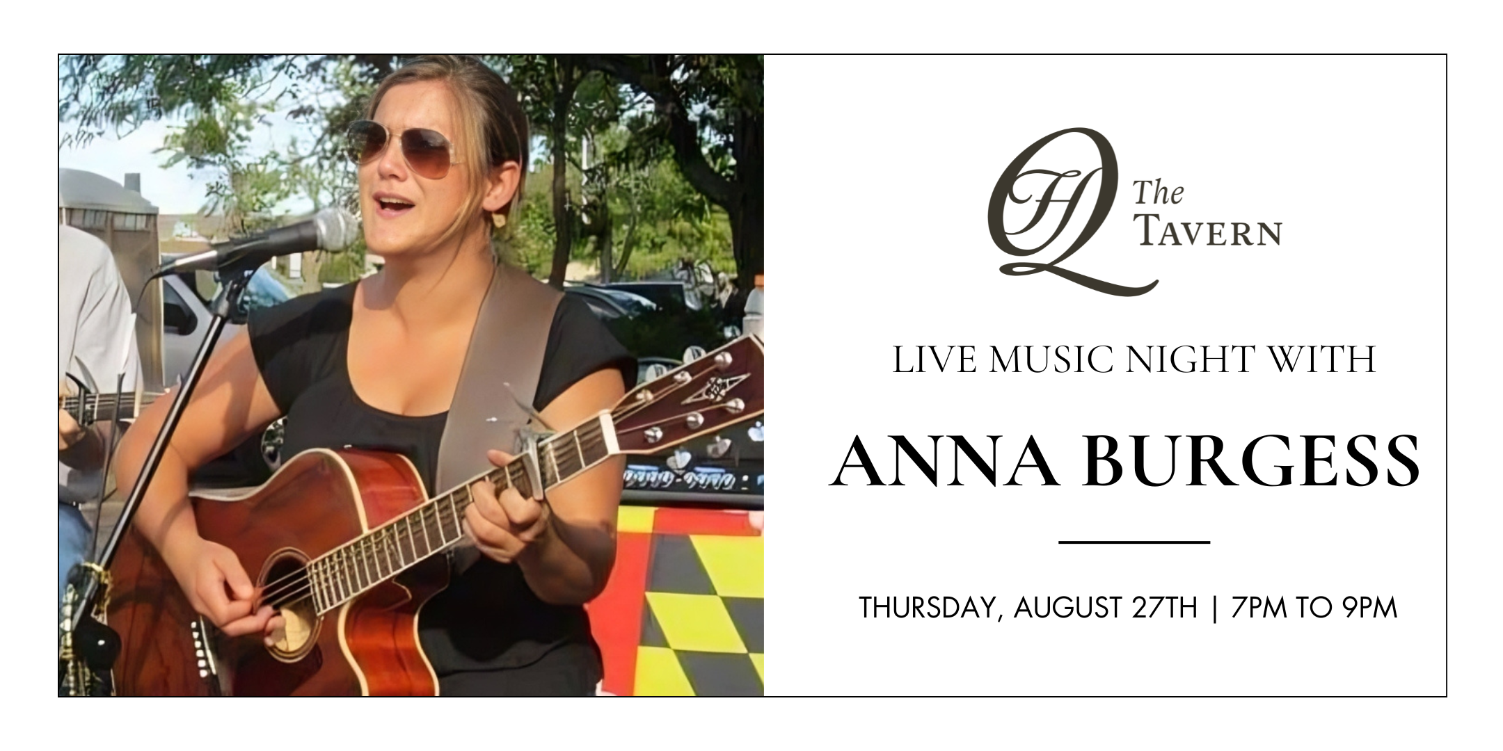 Live music performance by Anna Burgess at The Tavern