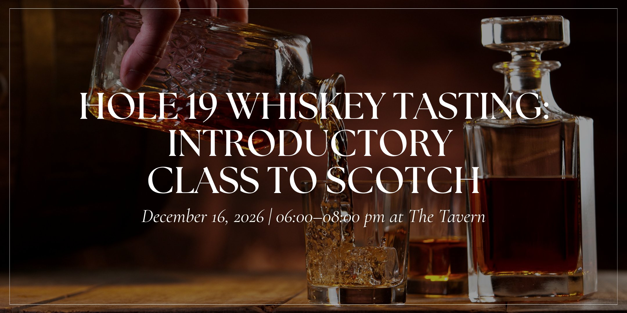 Join us at The Tavern for the final session of our Hole 19 Whiskey Tasting series! Led by Prayoot “Pray” Charoenthep—a Master Bourbon Taster from Whiskey University, retired U.S. Air Force Lieutenant Colonel, and former military diplomat—this interactive, 2-hour introductory class explores the complex, regional world of traditional Scotch whisky. During this exclusive, interactive class, guests will learn how to evaluate and navigate the diverse flavor profiles of Scotland, comparing regional variations from smooth, unpeated Speyside malts to bold, smoky Islay drams. Using a refined wine-tasting approach, Pray will guide you through unique expressions across the nose, palate, and finish while sharing the rich history, age-old traditions, and distillery stories behind each bottle. Guests are highly encouraged to share their own tasting notes and favorite clubhouse stories throughout the evening. Ticket price includes 6 premium samples total, premium Glencairn tasting glasses for each attendee, fresh water, club soda, and a selection of light appetizers provided by the Queenstown Harbor culinary team. Space is strictly limited to 20 guests to maintain an intimate, conversational atmosphere.