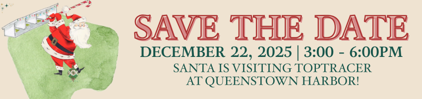 Swing with Santa at Queenstown Harbor's Toptracer Driving Range! December 22 2025 save the date and plan your visit