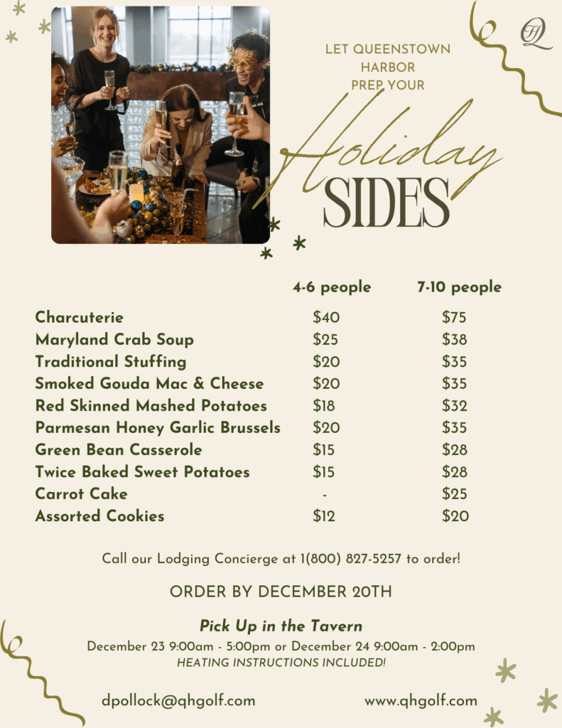queenstown harbor holiday dinner flyer